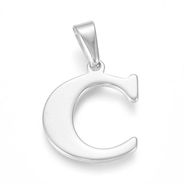 PandaHall 304 Stainless Steel Pendants, Initial Letter.C, 26x22x1mm, Hole: 3x8mm 304 Stainless Steel Letter C
PandaHall 304 Stainless Steel Pendants, Initial Letter.C, 26x22x1mm, Hole: 3x8mm 304 Stainless Steel Letter C