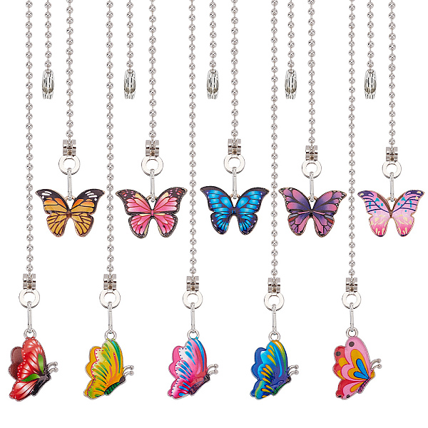 PandaHall Alloy Enamel Printed Ceiling Fan Pull Chain Extenders, Butterfly Pendant Decoration, with Iron Ball Chains, Mixed Color, 338~350mm..., Multicolor
PandaHall Alloy Enamel Printed Ceiling Fan Pull Chain Extenders, Butterfly Pendant Decoration, with Iron Ball Chains, Mixed Color, 338~350mm..., Multicolor