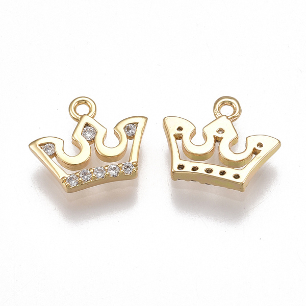 PandaHall Brass Cubic Zirconia Charms, Crown, Clear, Nickel Free, Real 18K Gold Plated, 10x12x2mm, Hole: 1mm Brass+Cubic Zirconia Crown...
PandaHall Brass Cubic Zirconia Charms, Crown, Clear, Nickel Free, Real 18K Gold Plated, 10x12x2mm, Hole: 1mm Brass+Cubic Zirconia Crown...