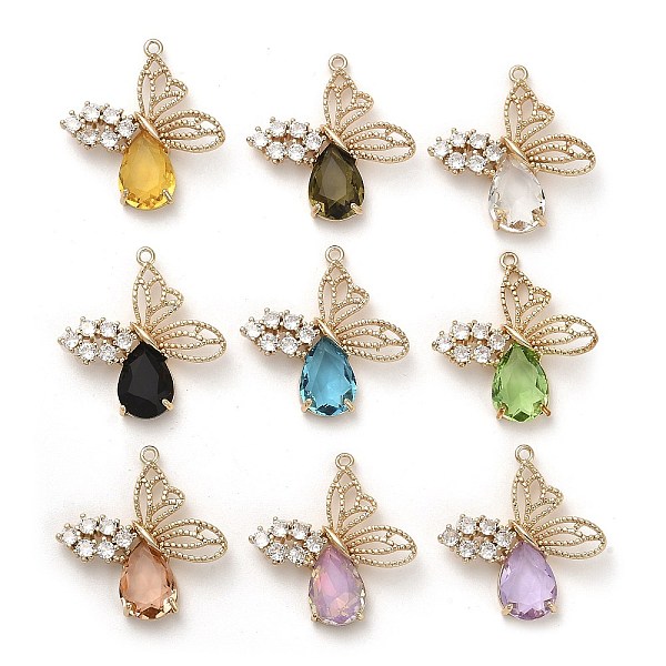 PandaHall Glass with Golden Brass Pendants, Butterfly with Teardrop Charms, Mixed Color, 30.5x30x5.8mm, Hole: 1.6mm Brass+Glass Butterfly..., Multicolor
PandaHall Glass with Golden Brass Pendants, Butterfly with Teardrop Charms, Mixed Color, 30.5x30x5.8mm, Hole: 1.6mm Brass+Glass Butterfly..., Multicolor