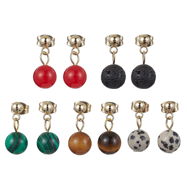PandaHall Natural & Synthetic Mixed Gemstone Round Ball Dangle Stud Earrings, Golden 304 Stainless Steel Drop Earrings, 18.5x8mm Mixed Stone...
PandaHall Natural & Synthetic Mixed Gemstone Round Ball Dangle Stud Earrings, Golden 304 Stainless Steel Drop Earrings, 18.5x8mm Mixed Stone...
