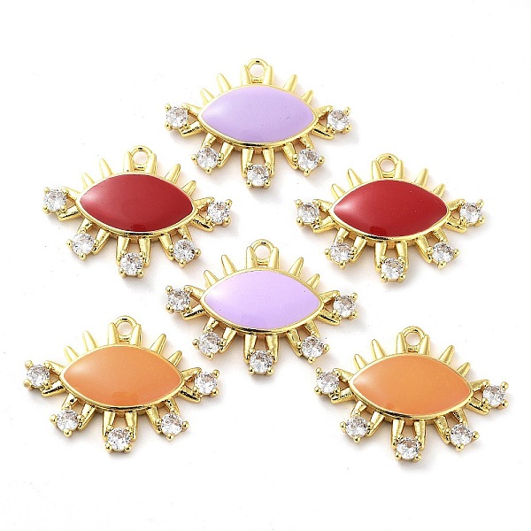 PandaHall Brass Brass Micro Pave Cubic Zirconia Pendants, with Enamel, Real 18K Gold Plated, Horse Eye Charms, Mixed Color, 19x24.5x3.5mm..., Multicolor
PandaHall Brass Brass Micro Pave Cubic Zirconia Pendants, with Enamel, Real 18K Gold Plated, Horse Eye Charms, Mixed Color, 19x24.5x3.5mm..., Multicolor