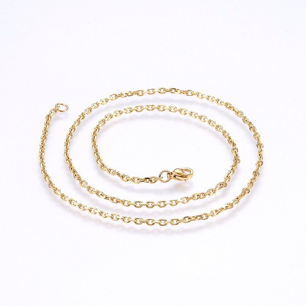 PandaHall 304 Stainless Steel Cable Chain Necklaces, Golden, 17.71 inch(45cm), 2mm 304 Stainless Steel
PandaHall 304 Stainless Steel Cable Chain Necklaces, Golden, 17.71 inch(45cm), 2mm 304 Stainless Steel