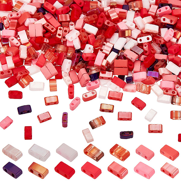 PandaHall 2-Hole Opaque & Transparen Glass Seed Beads, Rectangle, Pink, 5x4.5x2mm, Hole: 0.5~0.8mm, 14 colors, 30pcs/color, 420Pcs/box...
PandaHall 2-Hole Opaque & Transparen Glass Seed Beads, Rectangle, Pink, 5x4.5x2mm, Hole: 0.5~0.8mm, 14 colors, 30pcs/color, 420Pcs/box...