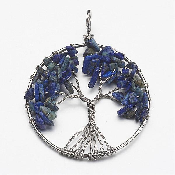 PandaHall Natural Lapis Lazuli Bead Brass Wire Wrapped Big Pendants, Tree of Life, Cadmium Free & Nickel Free & Lead Free, 50~64x48~52x5~8mm...
PandaHall Natural Lapis Lazuli Bead Brass Wire Wrapped Big Pendants, Tree of Life, Cadmium Free & Nickel Free & Lead Free, 50~64x48~52x5~8mm...