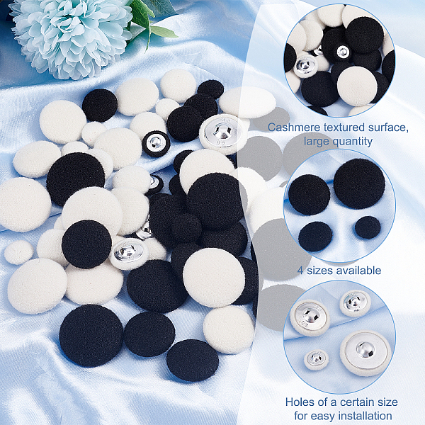 PandaHall 64pcs Cloth Covered Alloy Buttons, 4 Sizes Black White Shank Buttons 15 20 25 30mm Round Handmade Decorative Aluminum Tuxedo..., Multicolor
PandaHall 64pcs Cloth Covered Alloy Buttons, 4 Sizes Black White Shank Buttons 15 20 25 30mm Round Handmade Decorative Aluminum Tuxedo..., Multicolor