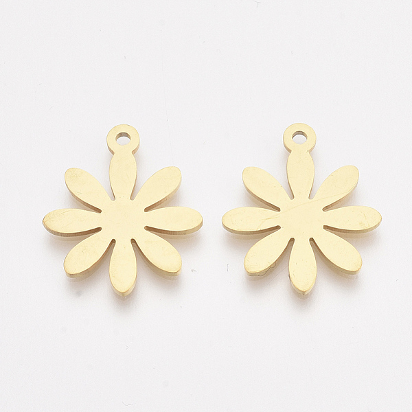 PandaHall 201 Stainless Steel Pendants, Flower, Golden, 19x16x1mm, Hole: 1.2mm 201 Stainless Steel Flower
PandaHall 201 Stainless Steel Pendants, Flower, Golden, 19x16x1mm, Hole: 1.2mm 201 Stainless Steel Flower