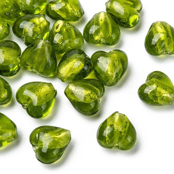 PandaHall Handmade Silver Foil Glass Beads, Heart, Yellow Green, 12x12x8mm, Hole: 2mm Silver Foil Heart Green
PandaHall Handmade Silver Foil Glass Beads, Heart, Yellow Green, 12x12x8mm, Hole: 2mm Silver Foil Heart Green