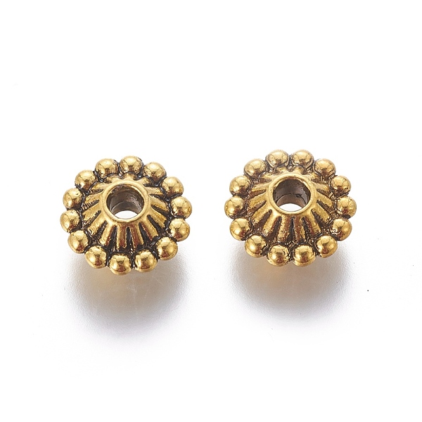 PandaHall Tibetan Style Alloy Spacer Beads, Lead Free & Cadmium Free & Nickel Free, Bicone, Antique Golden, Size: 11mm in diameter, 5mm...
PandaHall Tibetan Style Alloy Spacer Beads, Lead Free & Cadmium Free & Nickel Free, Bicone, Antique Golden, Size: 11mm in diameter, 5mm...