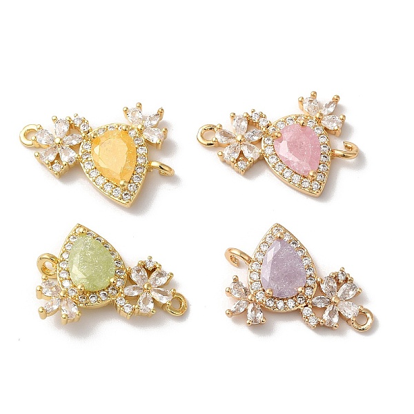 PandaHall Brass Pave Clear Cubic Zirconia Flower Teardrop Links Connector Charms, with Glass, Golden, Mixed Color, 14x20x5mm, Hole: 1mm..., Multicolor
PandaHall Brass Pave Clear Cubic Zirconia Flower Teardrop Links Connector Charms, with Glass, Golden, Mixed Color, 14x20x5mm, Hole: 1mm..., Multicolor