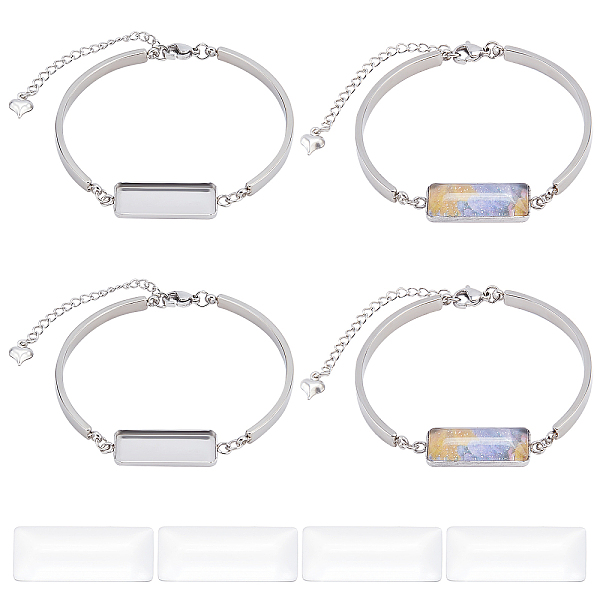 PandaHall BENECREAT 4PCS 304 Stainless Steel Rectangle Bracelet Base, Adjustable DIY Blank Trays Accessories with 4pcs Blank Patch for...
PandaHall BENECREAT 4PCS 304 Stainless Steel Rectangle Bracelet Base, Adjustable DIY Blank Trays Accessories with 4pcs Blank Patch for...