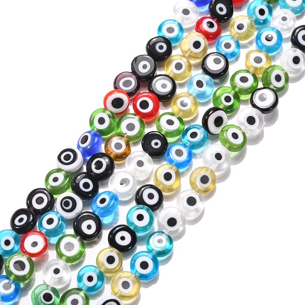 PandaHall Handmade Evil Eye Lampwork Flat Round Bead Strands, Mixed Color, 8x3.2mm, Hole: 1mm, about 49pcs/strand, 14.56 inch Lampwork Evil..., Multicolor
PandaHall Handmade Evil Eye Lampwork Flat Round Bead Strands, Mixed Color, 8x3.2mm, Hole: 1mm, about 49pcs/strand, 14.56 inch Lampwork Evil..., Multicolor