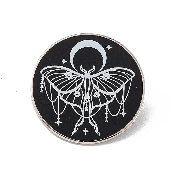 PandaHall Moon With Moth Enamel Pin, Platinum Brass Flat Round Brooch for Backpack Clothes, Black, 30.5x2mm, Pin: 1.2mm. Brass Black
PandaHall Moon With Moth Enamel Pin, Platinum Brass Flat Round Brooch for Backpack Clothes, Black, 30.5x2mm, Pin: 1.2mm. Brass Black