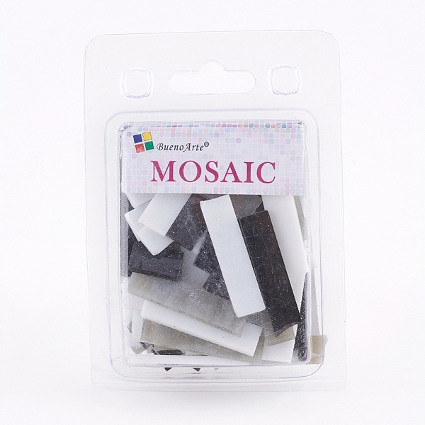PandaHall Glass Mosaic Tiles Cabochons, for Crafts Art, Rectanglee, Black, 40.5~42.5x10~10.5x2.5~3mm, about 200g/box Glass Rectangle Black
PandaHall Glass Mosaic Tiles Cabochons, for Crafts Art, Rectanglee, Black, 40.5~42.5x10~10.5x2.5~3mm, about 200g/box Glass Rectangle Black