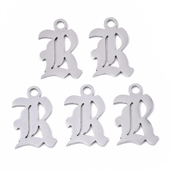 PandaHall 201 Stainless Steel Pendants, Laser Cut, Old English, Alphabet, Stainless Steel Color, Letter.R, 20x12x1mm, Hole: 2mm 201...
PandaHall 201 Stainless Steel Pendants, Laser Cut, Old English, Alphabet, Stainless Steel Color, Letter.R, 20x12x1mm, Hole: 2mm 201...