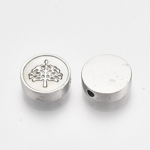 PandaHall 304 Stainless Steel Beads, with Shell, Flat Round with Tree of Life, Stainless Steel Color, 9.5~10x3mm, Hole: 1.5mm 304 Stainless...
PandaHall 304 Stainless Steel Beads, with Shell, Flat Round with Tree of Life, Stainless Steel Color, 9.5~10x3mm, Hole: 1.5mm 304 Stainless...