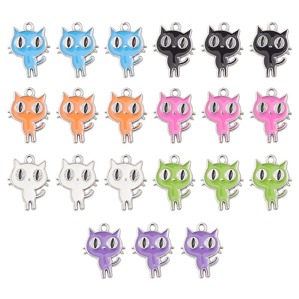 PandaHall 21Pcs 7 Colors Alloy Enamel Pendants, Platinum, Cat Charm, Mixed Color, 19x14.5x1.5mm, Hole: 2mm, 3pcs/color Alloy+Enamel Cat..., Multicolor
PandaHall 21Pcs 7 Colors Alloy Enamel Pendants, Platinum, Cat Charm, Mixed Color, 19x14.5x1.5mm, Hole: 2mm, 3pcs/color Alloy+Enamel Cat..., Multicolor