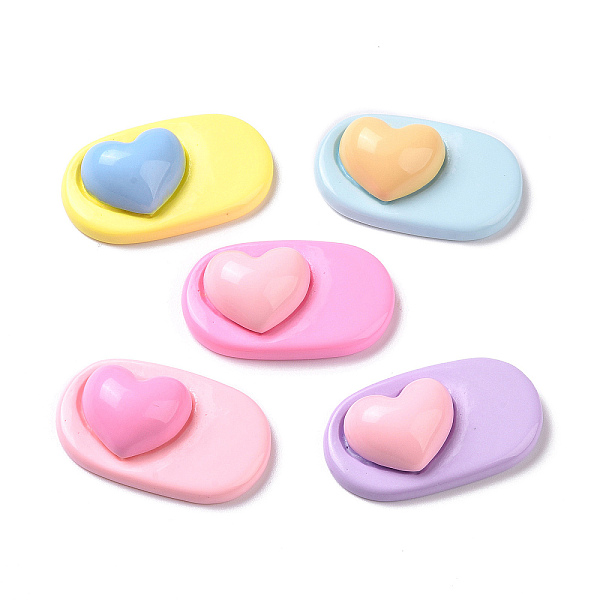 PandaHall Cute Opaque Resin Cabochons, Oval with Heart, Mixed Color, 22.5x37x10mm Resin Oval Multicolor
PandaHall Cute Opaque Resin Cabochons, Oval with Heart, Mixed Color, 22.5x37x10mm Resin Oval Multicolor
