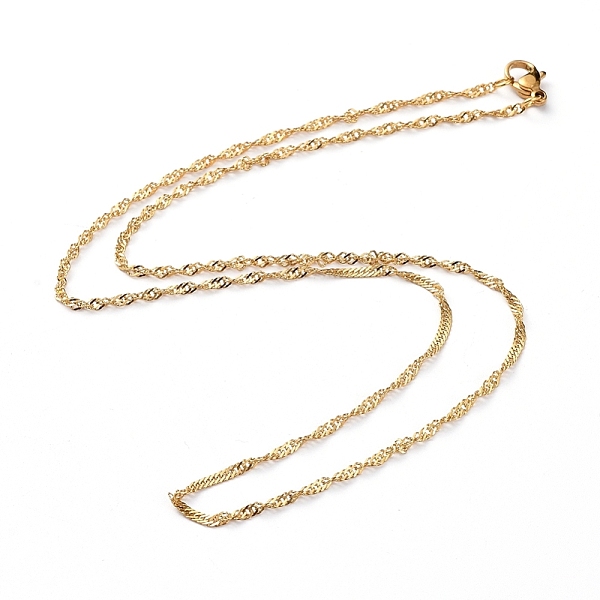 PandaHall 304 Stainless Steel Singapore Chain Necklaces, Water Wave Chain Necklaces, with Lobster Claw Clasps, Golden, 17.91 inch(45.5cm)...
PandaHall 304 Stainless Steel Singapore Chain Necklaces, Water Wave Chain Necklaces, with Lobster Claw Clasps, Golden, 17.91 inch(45.5cm)...