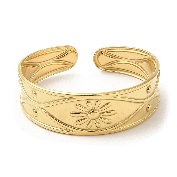PandaHall 304 Stainless Steel Cuff Bangles, Flower Open Bangles for Women, Real 18K Gold Plated, Inner Diameter: 2x1-7/8 inch(5.2x4.7cm)...
PandaHall 304 Stainless Steel Cuff Bangles, Flower Open Bangles for Women, Real 18K Gold Plated, Inner Diameter: 2x1-7/8 inch(5.2x4.7cm)...