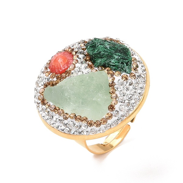 PandaHall Natural & Synthetic Mixed Gemstone Irregular Beaded Adjustable Ring with Crystal Rhinestone, Brass Half Round Wide Ring for Women...
PandaHall Natural & Synthetic Mixed Gemstone Irregular Beaded Adjustable Ring with Crystal Rhinestone, Brass Half Round Wide Ring for Women...