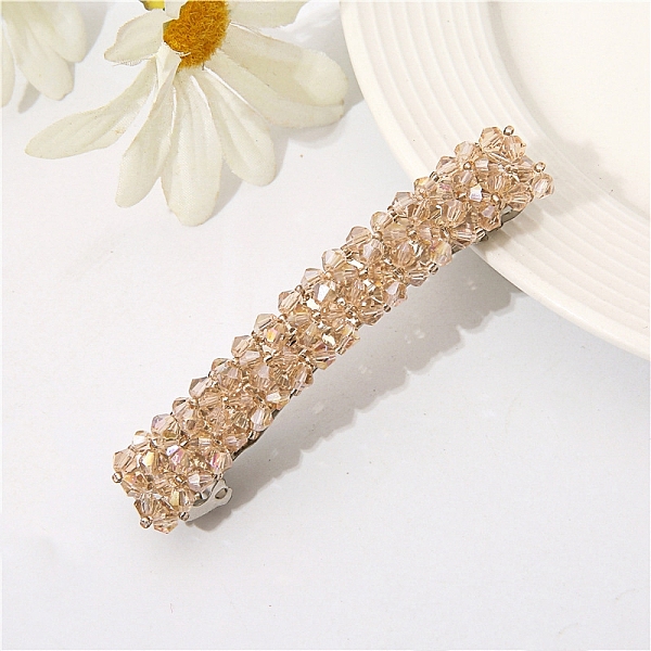 PandaHall Glass Beaded Hair Barrettes, Curved Retangle Metal Hair Clips, Wheat, 90mm Glass Rectangle Orange
PandaHall Glass Beaded Hair Barrettes, Curved Retangle Metal Hair Clips, Wheat, 90mm Glass Rectangle Orange