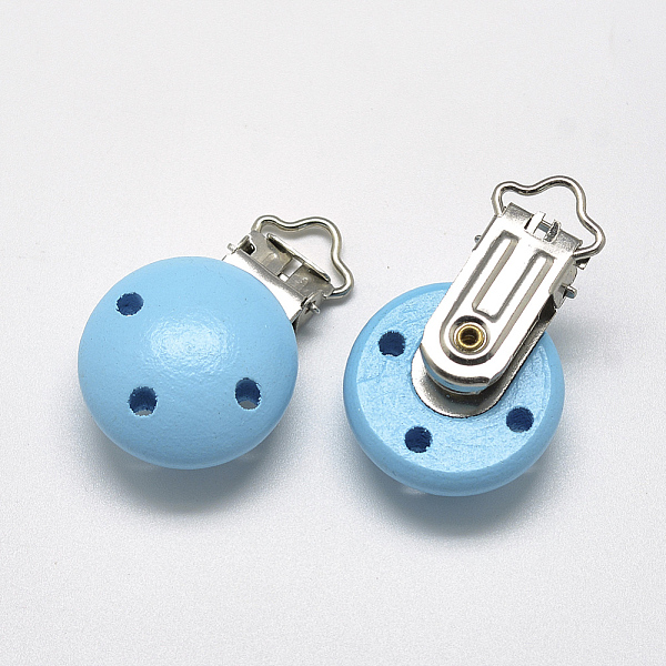 PandaHall Dyed Wood Baby Pacifier Holder Clips, with Iron Clips, Medium Turquoise, 48x29x19mm, Hole: 13.5x5mm Wood Cyan
PandaHall Dyed Wood Baby Pacifier Holder Clips, with Iron Clips, Medium Turquoise, 48x29x19mm, Hole: 13.5x5mm Wood Cyan