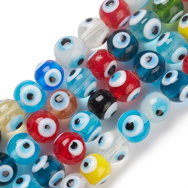 PandaHall Handmade Evil Eye Lampwork Bead Strands, Round, Colorful, 10.5~11x9~10mm, Hole: 2~3mm, about 40pcs/strand, 14.13~14.6''...
PandaHall Handmade Evil Eye Lampwork Bead Strands, Round, Colorful, 10.5~11x9~10mm, Hole: 2~3mm, about 40pcs/strand, 14.13~14.6''...