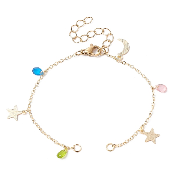 PandaHall Star & Moon Brass Link Chain Bracelet Making, with Glass Teardrop, Lobster Claw Clasps, Fit for Connector Charms, Colorful, 6-1/2...
PandaHall Star & Moon Brass Link Chain Bracelet Making, with Glass Teardrop, Lobster Claw Clasps, Fit for Connector Charms, Colorful, 6-1/2...