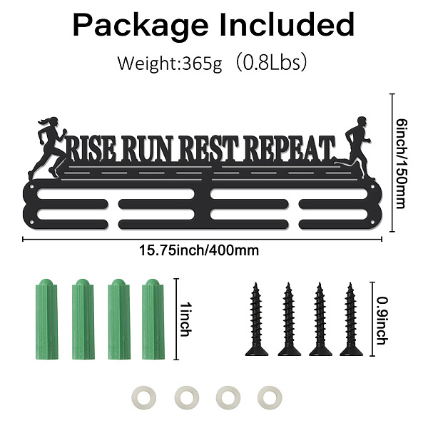 PandaHall Iron Medal Hanger Holder Display Wall Rack, with Screws, Running, Word, 150x400mm Iron Word Black
PandaHall Iron Medal Hanger Holder Display Wall Rack, with Screws, Running, Word, 150x400mm Iron Word Black