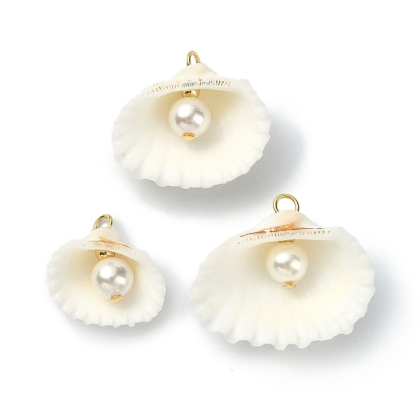 PandaHall Natural Shell Pendants, Shell Charms with Round Shell Pearl Beads and Brass Beads, Golden, Floral White, 16~24x17.5~27x7.5~9mm...
PandaHall Natural Shell Pendants, Shell Charms with Round Shell Pearl Beads and Brass Beads, Golden, Floral White, 16~24x17.5~27x7.5~9mm...