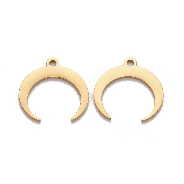 PandaHall 201 Stainless Steel Charms, Double Horn/Crescent Moon, Golden, 14x14.5x1mm, Hole: 1.4mm 201 Stainless Steel Moon
PandaHall 201 Stainless Steel Charms, Double Horn/Crescent Moon, Golden, 14x14.5x1mm, Hole: 1.4mm 201 Stainless Steel Moon