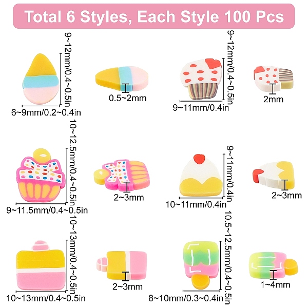 PandaHall SUNNYCLUE 600 Pcs 6 Styles Food Themed Handmade Polymer Clay Cabochons, Fashion Nail Art Decoration Accessories, Mixed Color..., Multicolor
PandaHall SUNNYCLUE 600 Pcs 6 Styles Food Themed Handmade Polymer Clay Cabochons, Fashion Nail Art Decoration Accessories, Mixed Color..., Multicolor