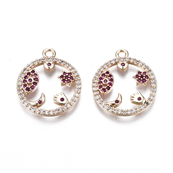 PandaHall Brass Micro Pave Cubic Zirconia Pendants, Light Gold, Long-Lasting Plated, Cadmium Free & Lead Free, Flat Round with Star & Eye &...
PandaHall Brass Micro Pave Cubic Zirconia Pendants, Light Gold, Long-Lasting Plated, Cadmium Free & Lead Free, Flat Round with Star & Eye &...