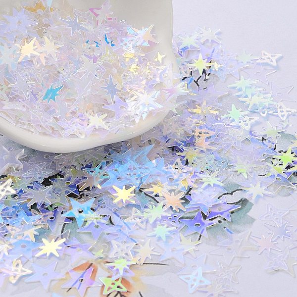 PandaHall Ornament Accessories, PVC Plastic Paillette/Sequins Beads, Golden Sheen, Star, Colorful, 2.5~10x2.5~10x0.3mm, Hole: 1.2mm PVC Star..., White
PandaHall Ornament Accessories, PVC Plastic Paillette/Sequins Beads, Golden Sheen, Star, Colorful, 2.5~10x2.5~10x0.3mm, Hole: 1.2mm PVC Star..., White