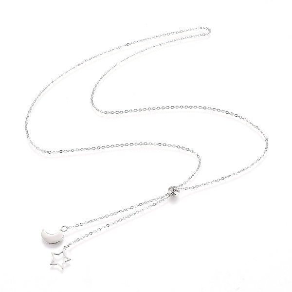PandaHall Adjustable 304 Stainless Steel Lariat Necklaces, Slider Necklaces, with Cable Chains, Star & Moon, Stainless Steel Color, 26.37...
PandaHall Adjustable 304 Stainless Steel Lariat Necklaces, Slider Necklaces, with Cable Chains, Star & Moon, Stainless Steel Color, 26.37...