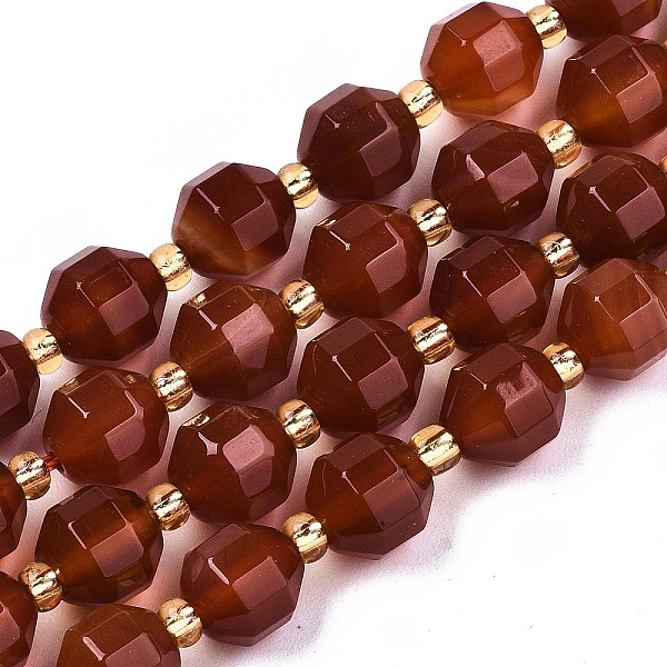 PandaHall Natural Agate Beads Strands, Faceted, with Seed Beads, Dyed, Round, FireBrick, 8x7.5mm, Hole: 1.2mm, Beads: 3.5x2mm, about..., Red
PandaHall Natural Agate Beads Strands, Faceted, with Seed Beads, Dyed, Round, FireBrick, 8x7.5mm, Hole: 1.2mm, Beads: 3.5x2mm, about..., Red