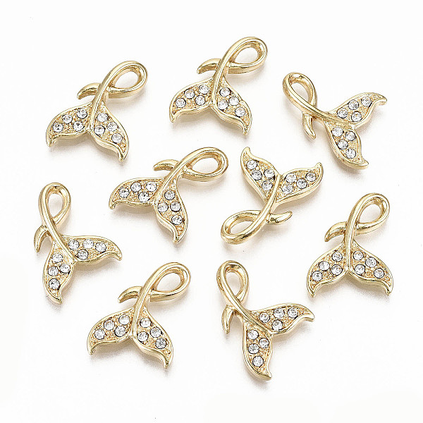PandaHall Alloy Pendants, with Rhinestone, Cadmium Free & Nickel Free & Lead Free, Whale Tail, Crystal, Light Gold, 18x14x3.5mm, Hole: 2.5mm..., Clear
PandaHall Alloy Pendants, with Rhinestone, Cadmium Free & Nickel Free & Lead Free, Whale Tail, Crystal, Light Gold, 18x14x3.5mm, Hole: 2.5mm..., Clear