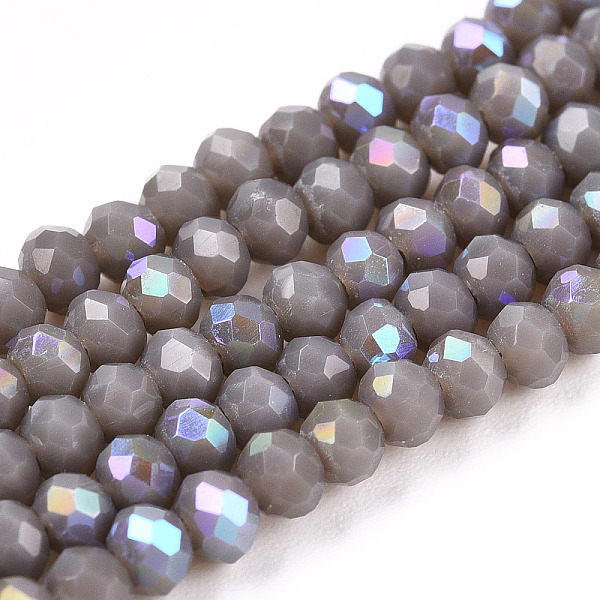 PandaHall Electroplate Opaque Solid Color Glass Beads Strands, Half Rainbow Plated, Faceted, Rondelle, Light Grey, 3x2mm, Hole: 0.8mm, about...
PandaHall Electroplate Opaque Solid Color Glass Beads Strands, Half Rainbow Plated, Faceted, Rondelle, Light Grey, 3x2mm, Hole: 0.8mm, about...