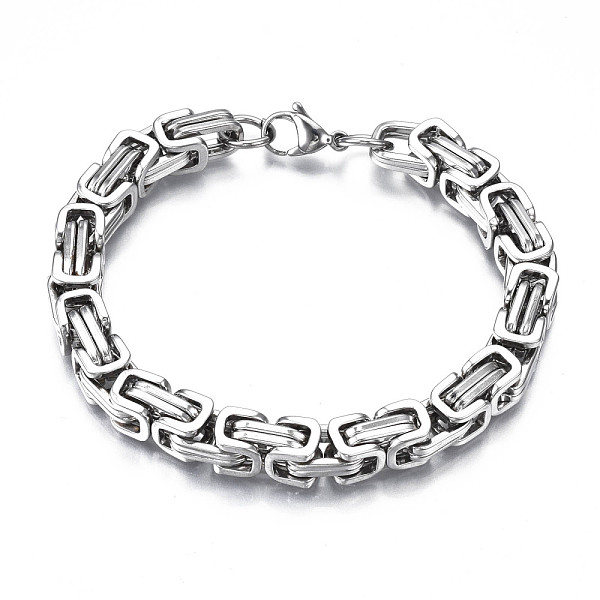 PandaHall 201 Stainless Steel Byzantine Chain Bracelet for Men Women, Stainless Steel Color, 8-7/8 inch(22.5cm) 201 Stainless Steel
PandaHall 201 Stainless Steel Byzantine Chain Bracelet for Men Women, Stainless Steel Color, 8-7/8 inch(22.5cm) 201 Stainless Steel