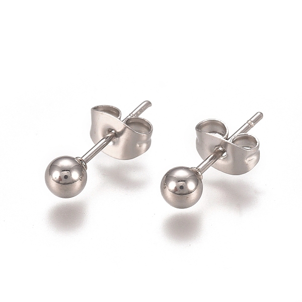 PandaHall 304 Stainless Steel Stud Earrings, Ball Stud Earrings, with Earring Backs, Stainless Steel Color, 15x4mm, Pin: 0.8mm 304 Stainless...
PandaHall 304 Stainless Steel Stud Earrings, Ball Stud Earrings, with Earring Backs, Stainless Steel Color, 15x4mm, Pin: 0.8mm 304 Stainless...