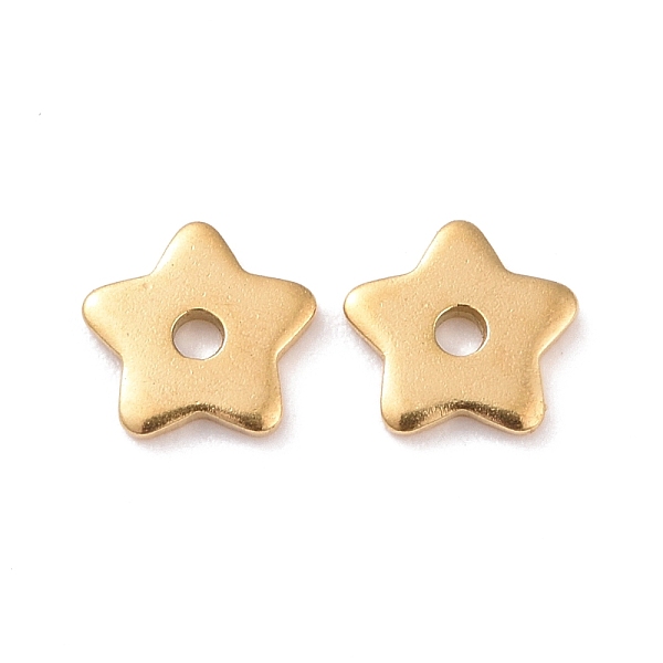 PandaHall Ion Plating(IP) 304 Stainless Steel Beads, Star, Golden, 6x6x1mm, Hole: 1.2mm 304 Stainless Steel Star
PandaHall Ion Plating(IP) 304 Stainless Steel Beads, Star, Golden, 6x6x1mm, Hole: 1.2mm 304 Stainless Steel Star