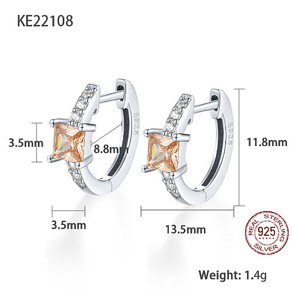 PandaHall Platinum Rhodium Plated 925 Sterling Silver Hoop Earrings, Square Cubic Zirconia Earrings, with S925 Stamp, PeachPuff, 11.8x13.5mm..., Brown
PandaHall Platinum Rhodium Plated 925 Sterling Silver Hoop Earrings, Square Cubic Zirconia Earrings, with S925 Stamp, PeachPuff, 11.8x13.5mm..., Brown