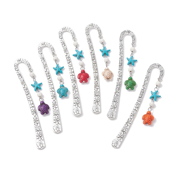 PandaHall Synthetic Turquoise Tortoise Starfish Pendant Bookmarks with Natural Lava Rock, Tibetan Style Alloy Hook Bookmarks, Mixed Color..., Multicolor
PandaHall Synthetic Turquoise Tortoise Starfish Pendant Bookmarks with Natural Lava Rock, Tibetan Style Alloy Hook Bookmarks, Mixed Color..., Multicolor