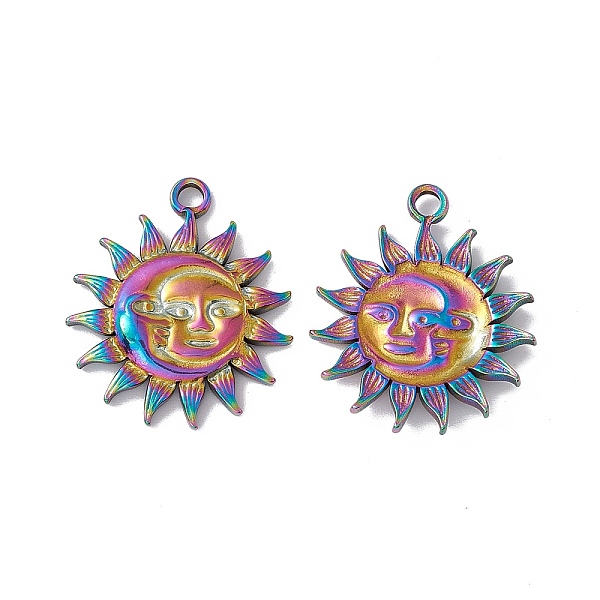 PandaHall Ion Plating(IP) 304 Stainless Steel Pendants, Sun with Human Face and Moon, Rainbow Color, 30x26x3mm, Hole: 3mm 304 Stainless...
PandaHall Ion Plating(IP) 304 Stainless Steel Pendants, Sun with Human Face and Moon, Rainbow Color, 30x26x3mm, Hole: 3mm 304 Stainless...
