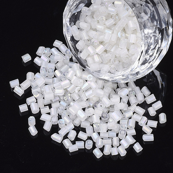 PandaHall 8/0 Two Cut Glass Seed Beads, Hexagon, Transparent Inside Colours Rainbow, Clear AB, 2.5~3x2.5mm, Hole: 0.9mm, about 15000pcs/bag..., White
PandaHall 8/0 Two Cut Glass Seed Beads, Hexagon, Transparent Inside Colours Rainbow, Clear AB, 2.5~3x2.5mm, Hole: 0.9mm, about 15000pcs/bag..., White