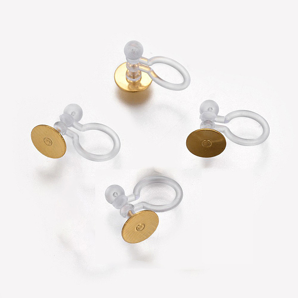 PandaHall Stainless Steel Clip-on Earring Components, with Round Flat Pad and Plastic, Golden, Tray: 6mm, 12x9x6mm Stainless Steel Clear
PandaHall Stainless Steel Clip-on Earring Components, with Round Flat Pad and Plastic, Golden, Tray: 6mm, 12x9x6mm Stainless Steel Clear