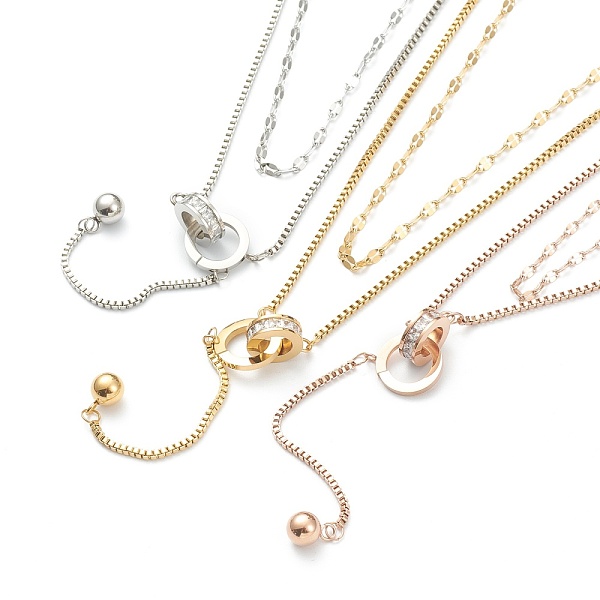 PandaHall 304 Stainless Steel Double Layer Pendant Necklaces, with Crystal Rhinestone, Mixed Color, 15.12 inch(38.4cm) 304 Stainless Steel..., Clear
PandaHall 304 Stainless Steel Double Layer Pendant Necklaces, with Crystal Rhinestone, Mixed Color, 15.12 inch(38.4cm) 304 Stainless Steel..., Clear