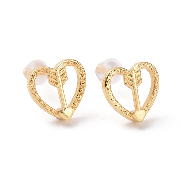 PandaHall Brass Heart with Arrow Stud Earrings for Valentine's Day, Cadmium Free & Lead Free, Golden, 11x11mm, Pin: 0.9mm Brass Heart
PandaHall Brass Heart with Arrow Stud Earrings for Valentine's Day, Cadmium Free & Lead Free, Golden, 11x11mm, Pin: 0.9mm Brass Heart