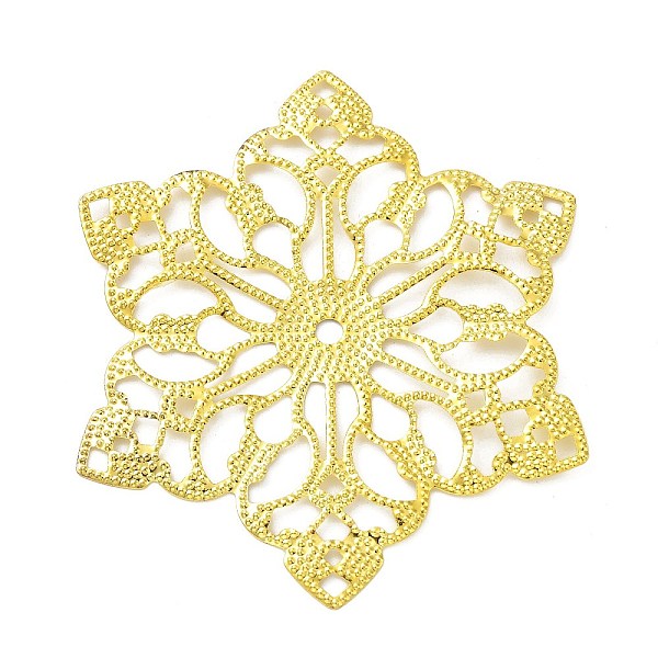 PandaHall Rack Plating Iron Connector Charms, Flower Links, Etched Metal Embellishments, Golden, 65x54x0.7mm, Hole: 2.8mm Iron Flower
PandaHall Rack Plating Iron Connector Charms, Flower Links, Etched Metal Embellishments, Golden, 65x54x0.7mm, Hole: 2.8mm Iron Flower